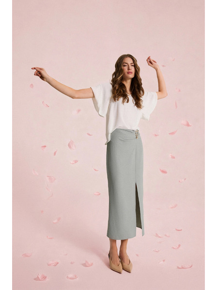 Moodo Sukňa s rozparkom olivová Moodo