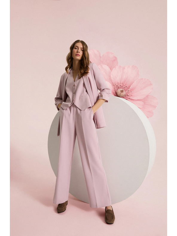 Moodo Nohavice v jemné pruhy ružové Moodo