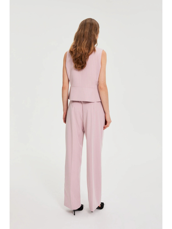 Moodo Nohavice v jemné pruhy ružové Moodo