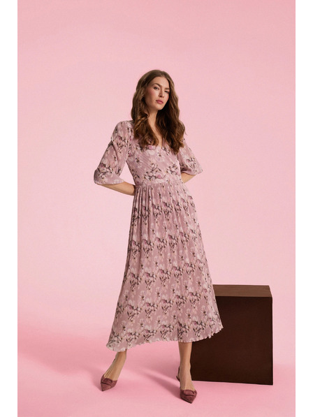 Moodo Plisované šaty ružové Moodo