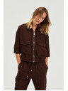 Moodo Bunda s ľanom hnedá Moodo