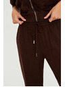 Moodo Hladké nohavice hnedé Moodo