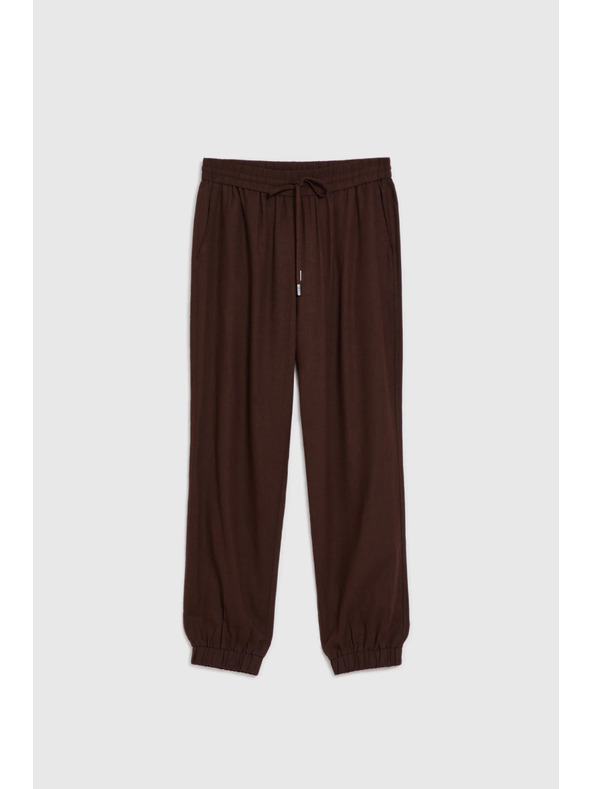 Moodo Hladké nohavice hnedé Moodo