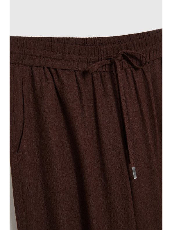Moodo Hladké nohavice hnedé Moodo