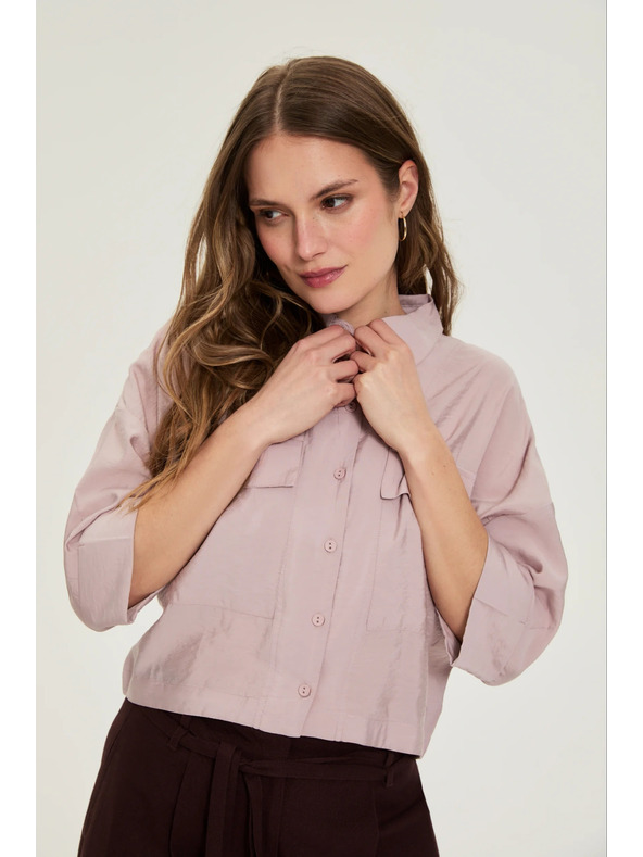 Moodo Viskózová košeľa ružová Moodo