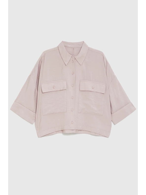 Moodo Viskózová košeľa ružová Moodo