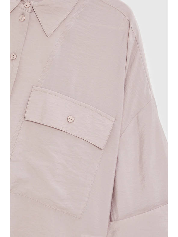 Moodo Viskózová košeľa ružová Moodo