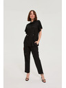 Moodo Nohavice z viskózy a ľanu čierne Moodo