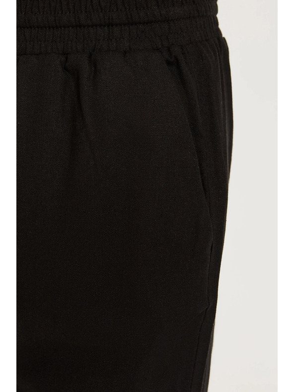 Moodo Nohavice z viskózy a ľanu čierne Moodo