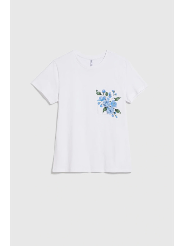 Moodo Blúzka s vreckom a potlačou biela Moodo