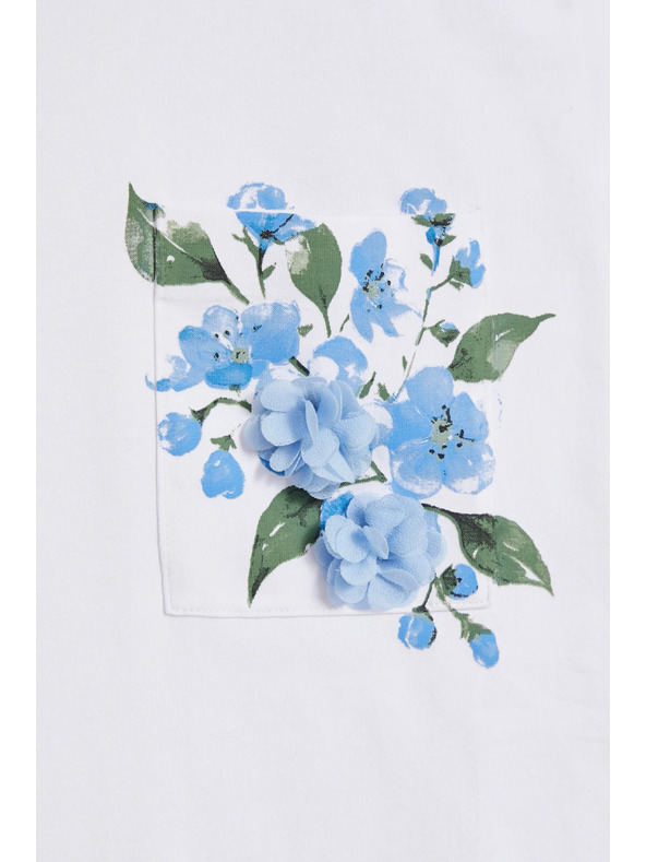 Moodo Blúzka s vreckom a potlačou biela Moodo