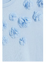 Moodo Bavlnená blúzka s aplikáciou svetlo modrá Moodo
