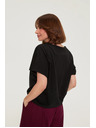 Moodo Tričko s viazaním čierne Moodo