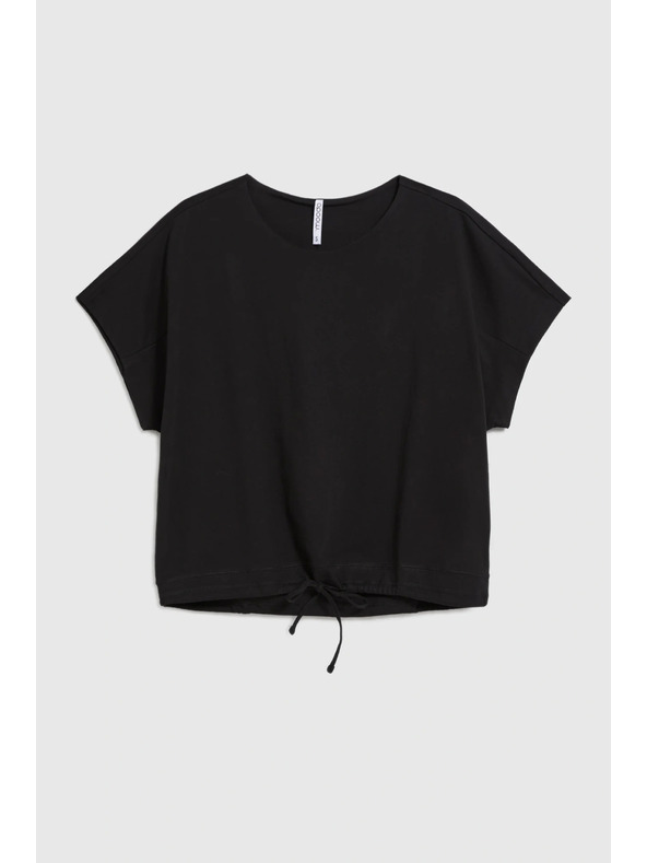 Moodo Tričko s viazaním čierne Moodo