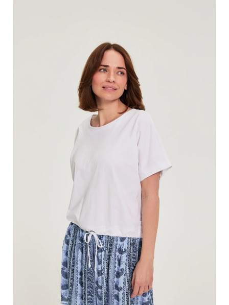 Moodo Tričko s viazaním biele Moodo