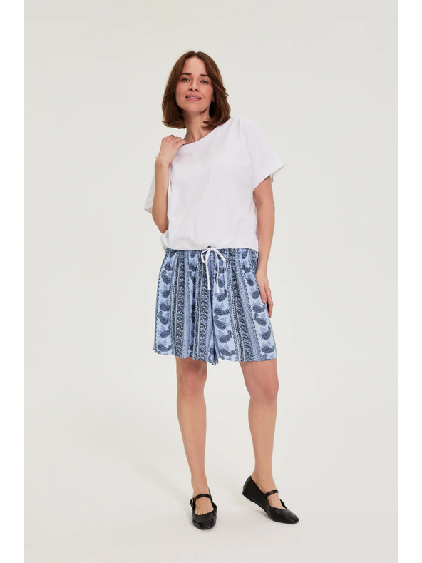 Moodo Tričko s viazaním biele Moodo