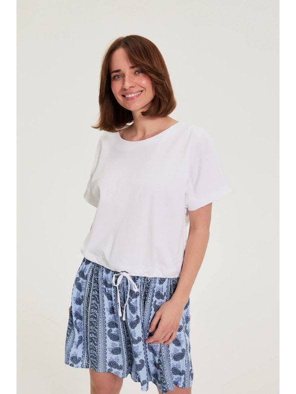 Moodo Tričko s viazaním biele Moodo