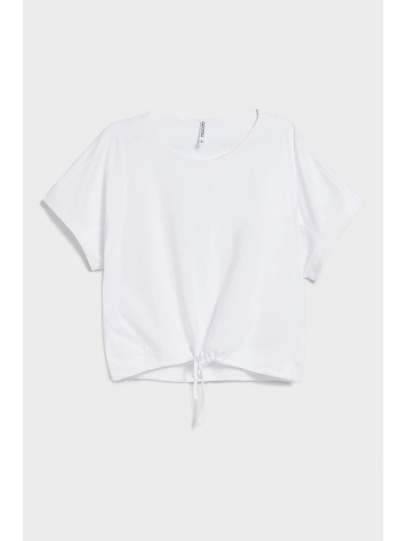 Moodo Tričko s viazaním biele Moodo