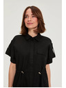 Moodo Čierna blúzka s viazaním Moodo