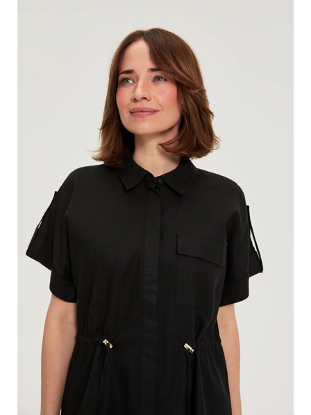 Moodo Čierna blúzka s viazaním Moodo