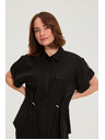 Moodo Čierna blúzka s viazaním Moodo