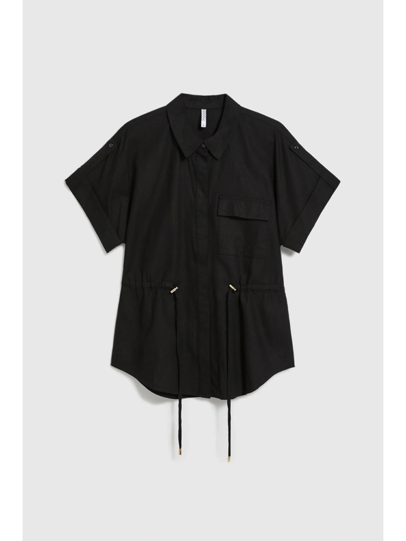 Moodo Čierna blúzka s viazaním Moodo