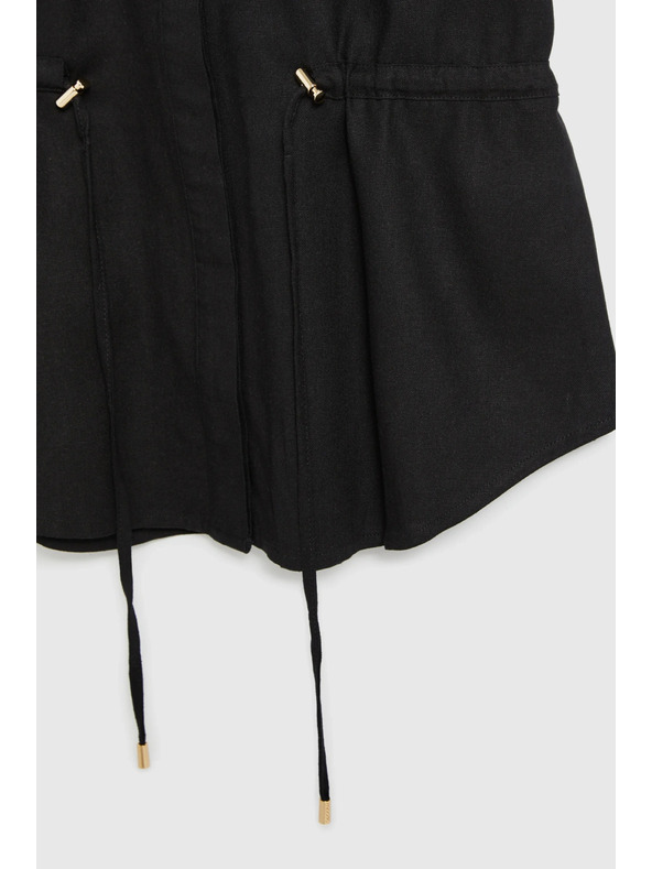 Moodo Čierna blúzka s viazaním Moodo