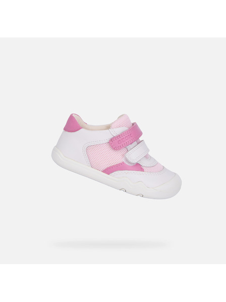 Geox Biele dievčenské barefoot tenisky na prvé kroky Geox Steppieup