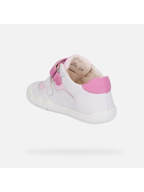 Geox Biele dievčenské barefoot tenisky na prvé kroky Geox Steppieup