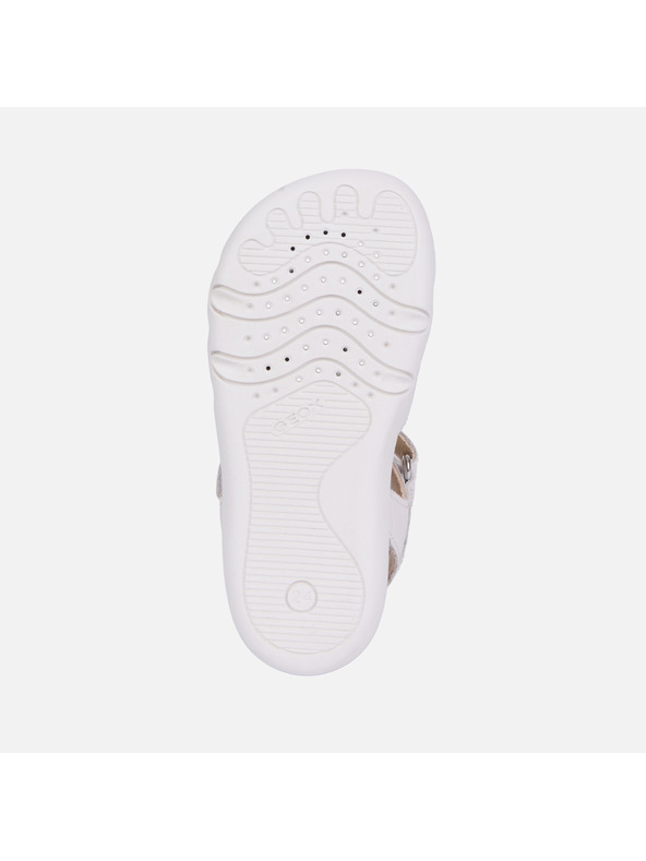 Geox Biele chlapčenské barefoot sandále na prvé kroky Geox Steppieup