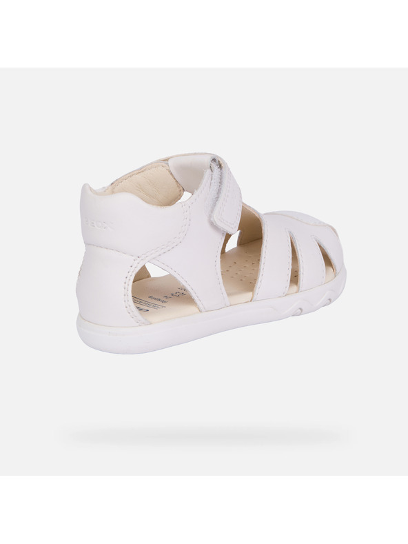 Geox Biele chlapčenské barefoot sandále na prvé kroky Geox Steppieup