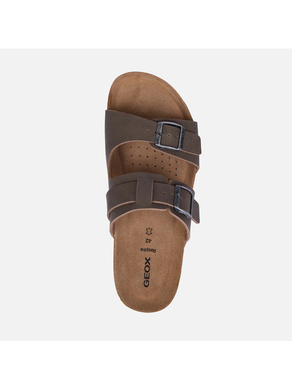 Geox Tmavohnedé pánske sandále Geox Ghita