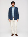 Ombre Clothing Pánske modré sako SLIM s jemnou textúrou