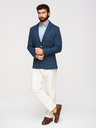 Ombre Clothing Pánske modré sako SLIM s jemnou textúrou