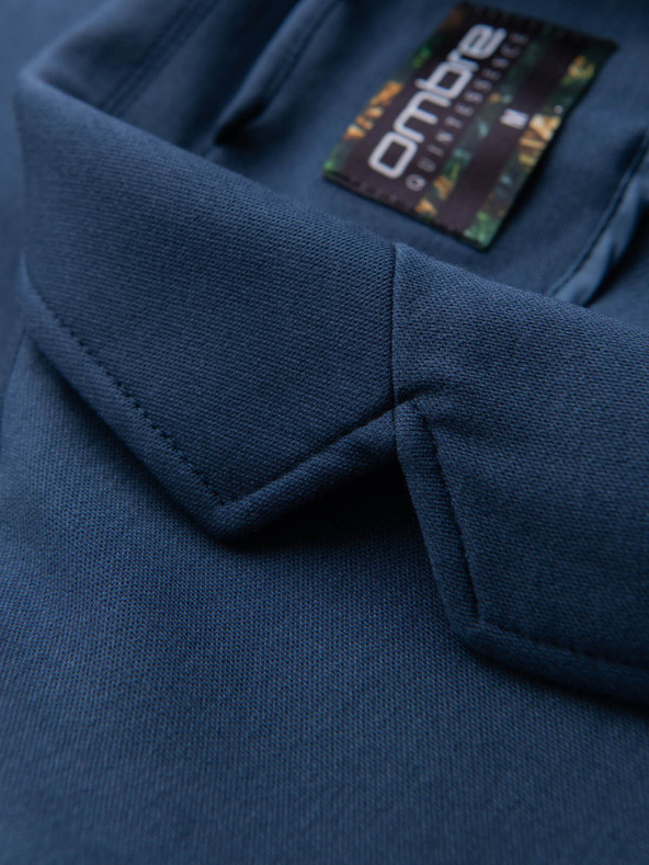 Ombre Clothing Pánske modré sako SLIM s jemnou textúrou