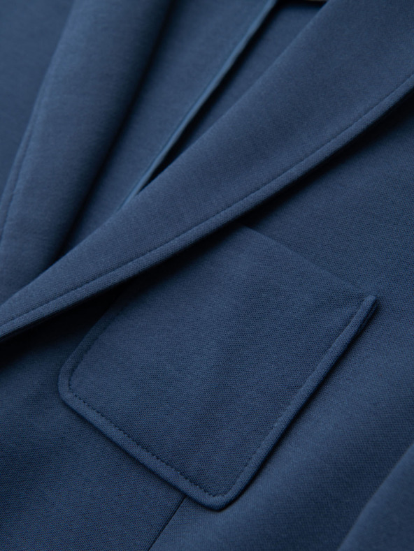 Ombre Clothing Pánske modré sako SLIM s jemnou textúrou