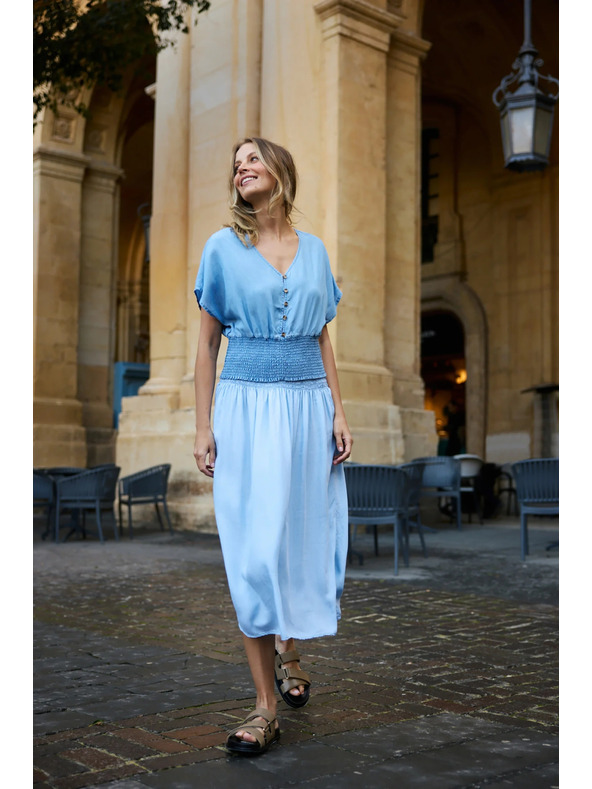 Moodo Košeľa lyocell modrá Moodo