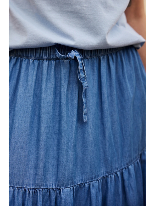 Moodo Sukňa lyocell modrá Moodo