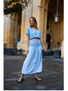 Moodo Sukňa lyocell modrá Moodo