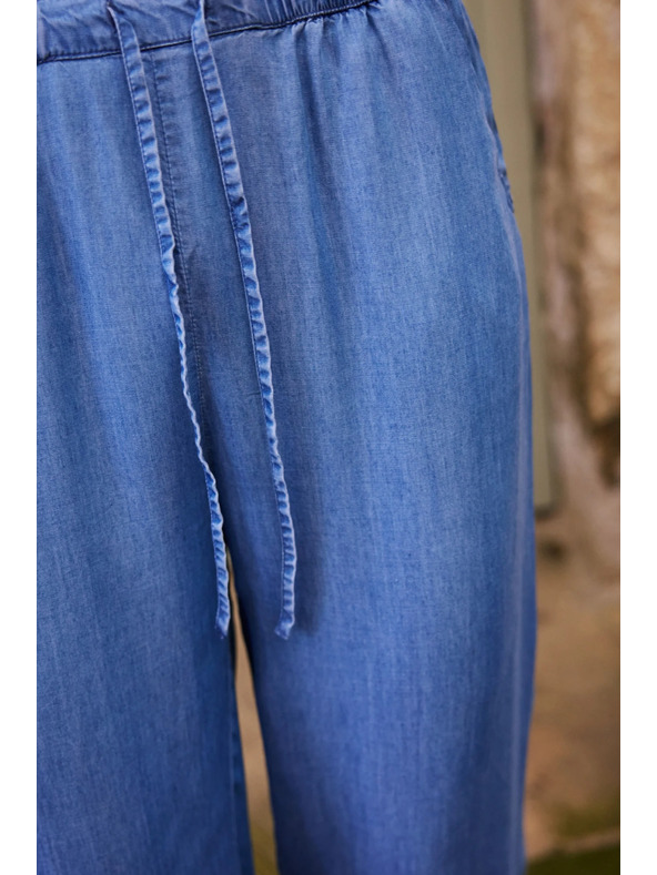 Moodo Modré lyocellové nohavice Moodo