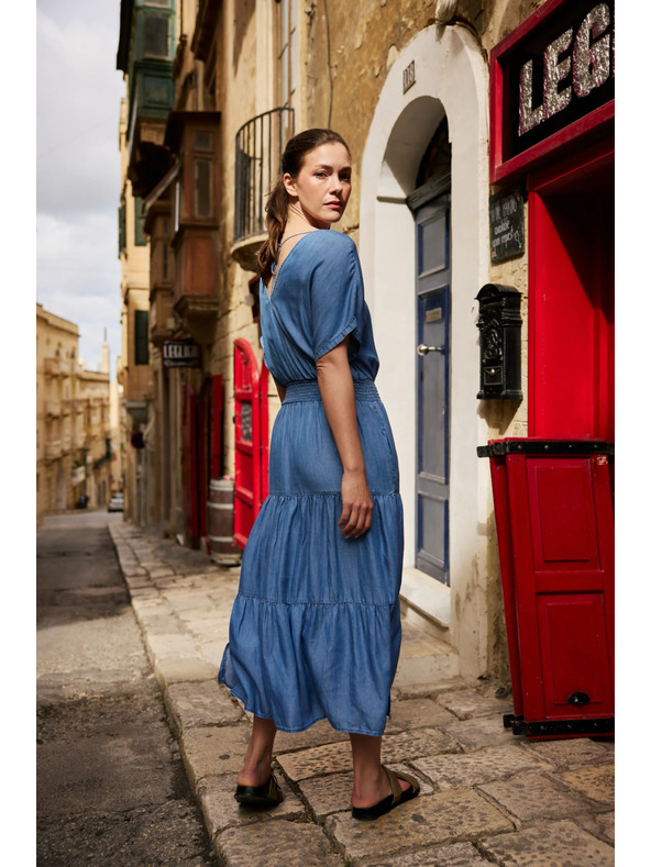 Moodo Midi sukňa modrá Moodo