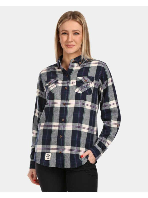 Kilpi Dámska športová flanelová košeľa Kilpi FLANNY-W Modrá