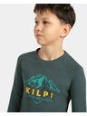 Kilpi Chlapčenské bavlnené tričko s dlhým rukávom Kilpi VERATI-JB Tmavo zelená