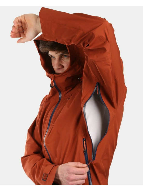 Kilpi Pánska hardshellová nepremokavá bunda Kilpi MAMBA-M Hnedá