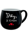 Giftela ĎAKUJEM, ŽE ŤA MÁM! - čierny keramický hrnček 300 ml