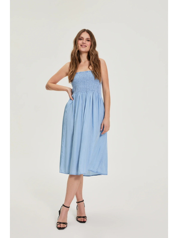 Moodo Sukňa lyocell modrá Moodo