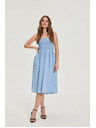 Moodo Sukňa lyocell modrá Moodo