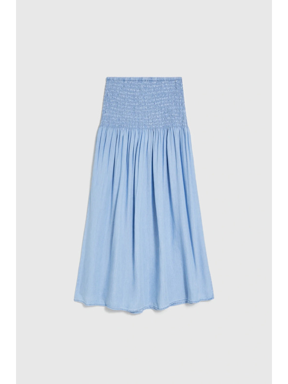Moodo Sukňa lyocell modrá Moodo