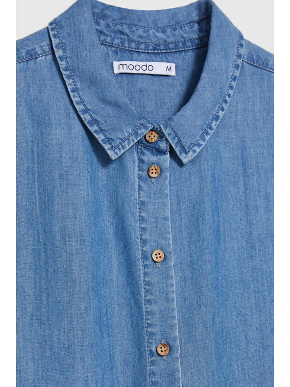 Moodo Košeľa lyocell modrá Moodo