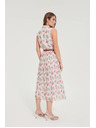 Moodo Biele kvetované šaty s páskom Moodo